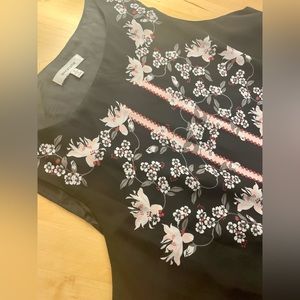 Max Studio high-necked floral sheath dress.